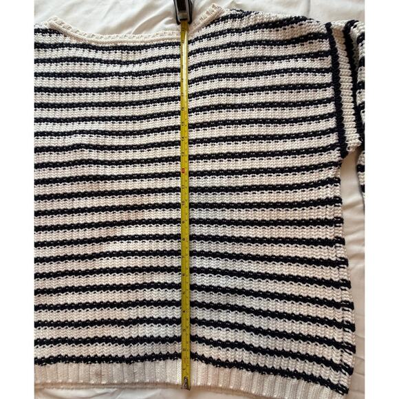 Tommy Hilfiger Women's Cable Knit Sweater Pullover Pocket White Navy XL - Picture 12 of 14